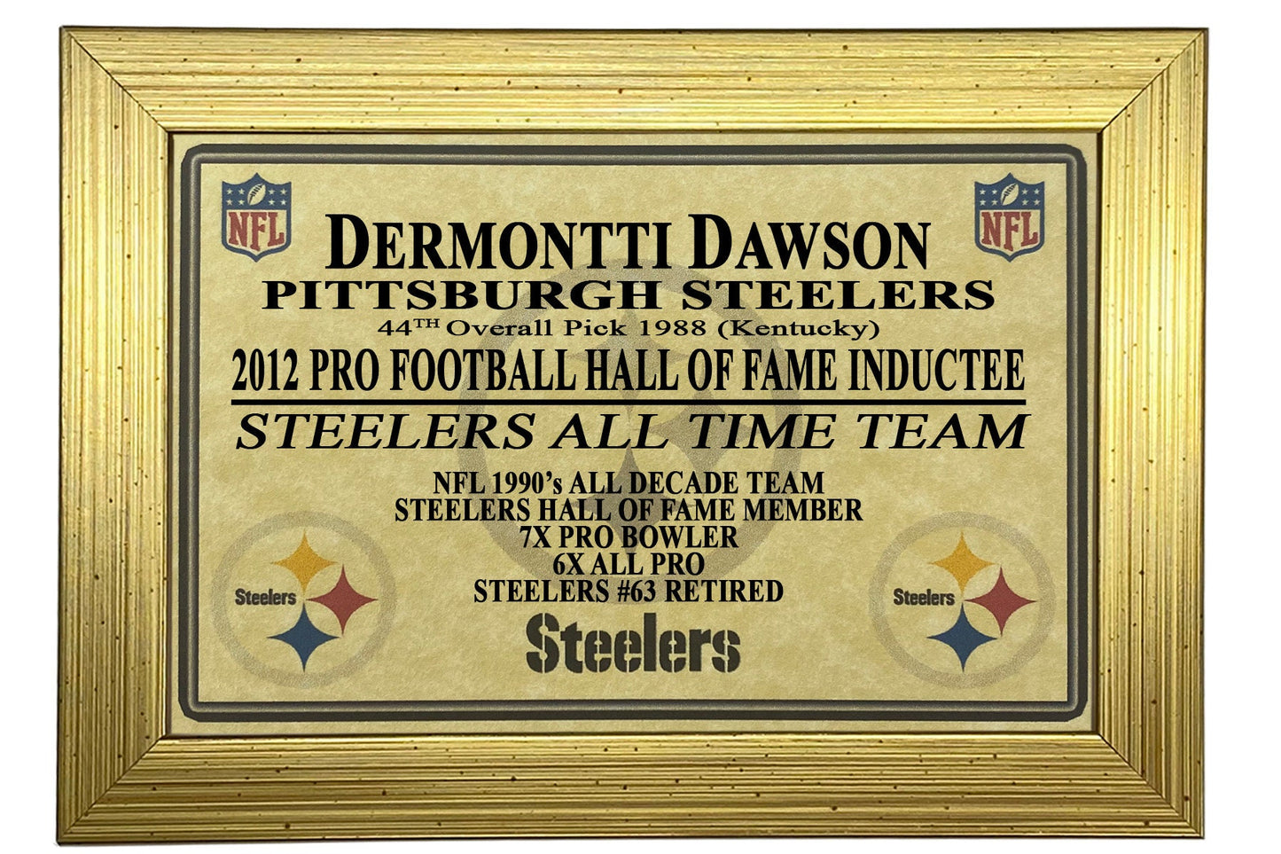 Premium Framed Dermontti Dawson Autographed / Signed Steelers Jersey – BAS COA