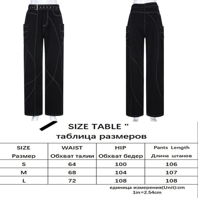 Weekeep Pockets Patchwork Baggy Jeans Fashion Streetwear 100% Cotton Women Denim Trouser Loose Cargo Pants Korean Jeans Harajuku