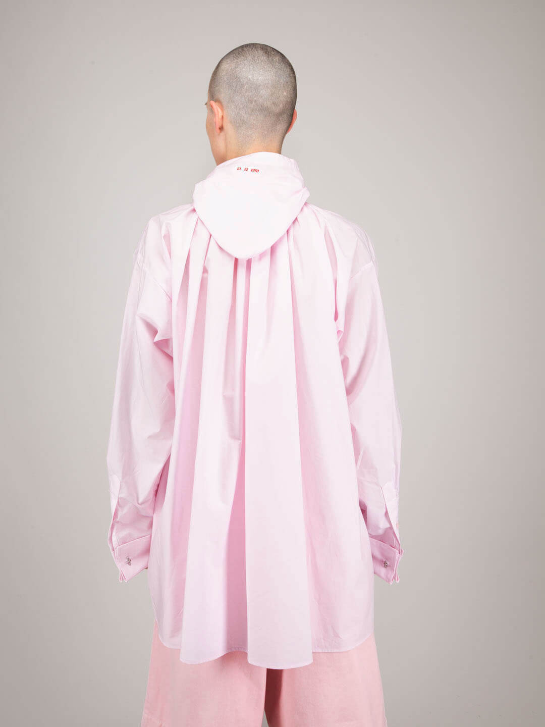 Raf Simons オーバーサイズ シャツ パッチ ピンク アップリケ-