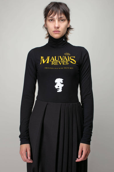 Turtleneck Mauvais Reves with R Embroidery