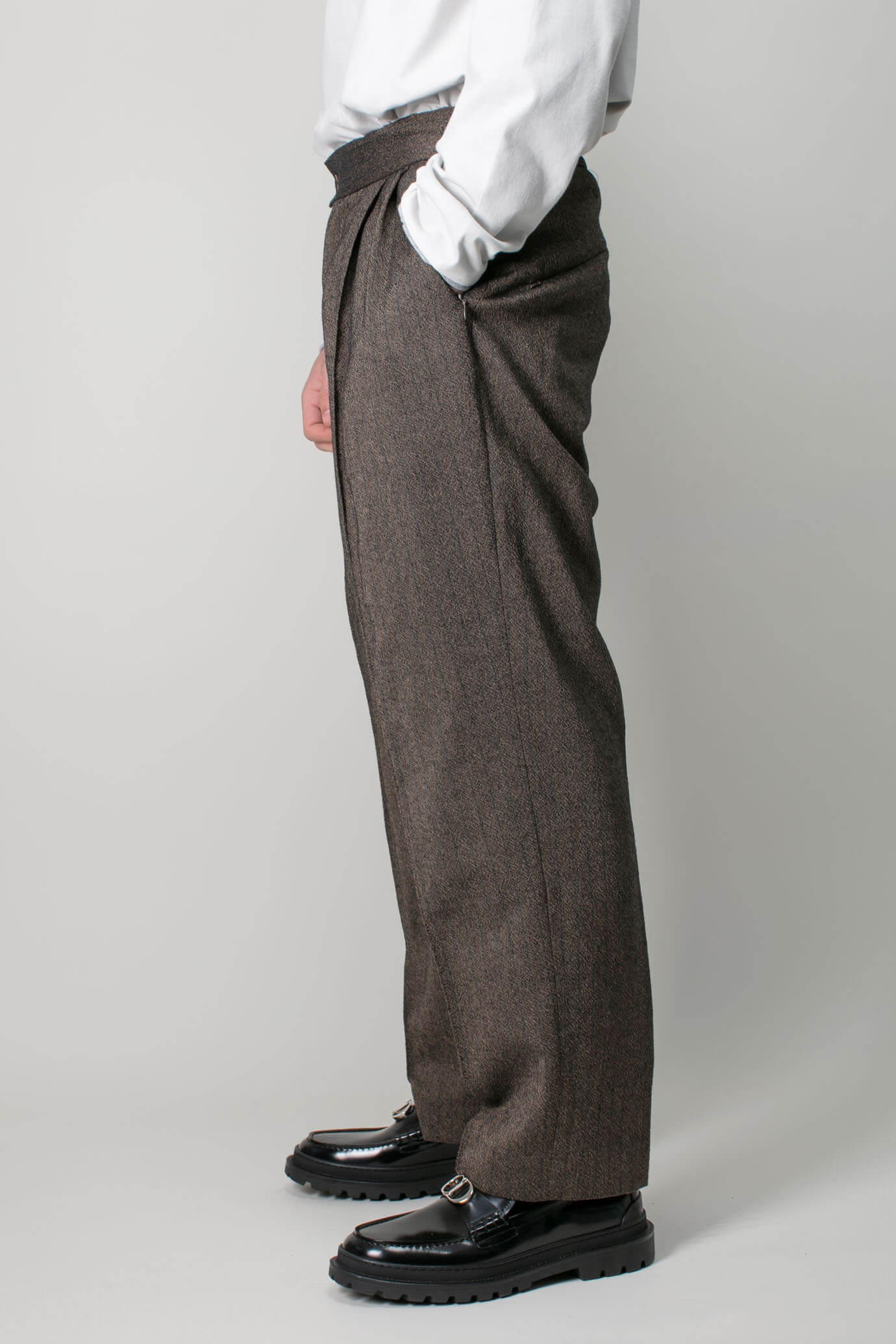 Tucked Side Tab Trouser - Pin Stripe Jq. – LABELS
