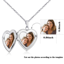 Heart Locket That Engraved "I Love You to the Moon and Back" Two Photos Personalized Custom White Gold Photo Necklace