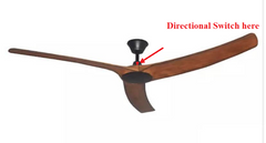 Ceiling fan direction switch