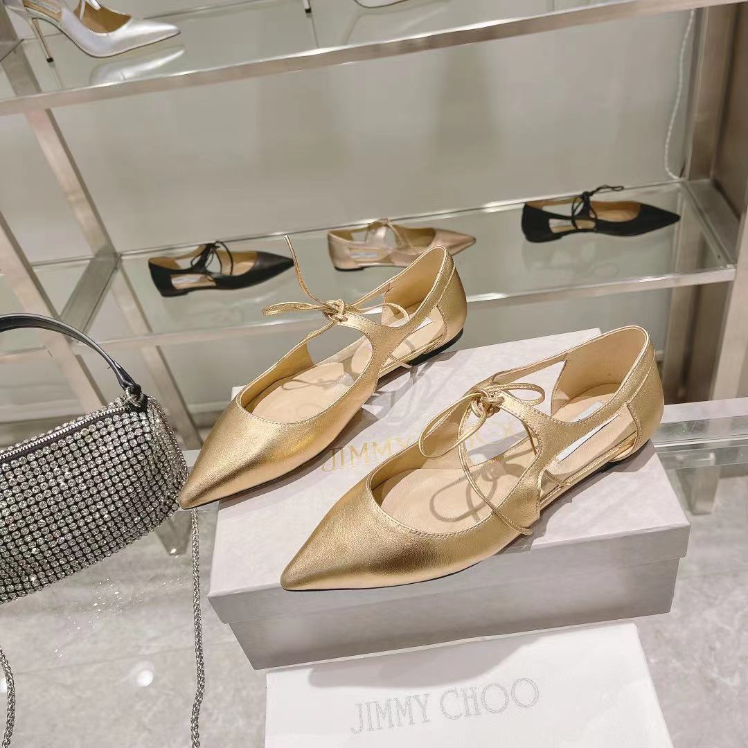 JIMMY CHOO 2022 Women Popular Leather Casual Flat Sandals Slippers Fashion Single Shoes