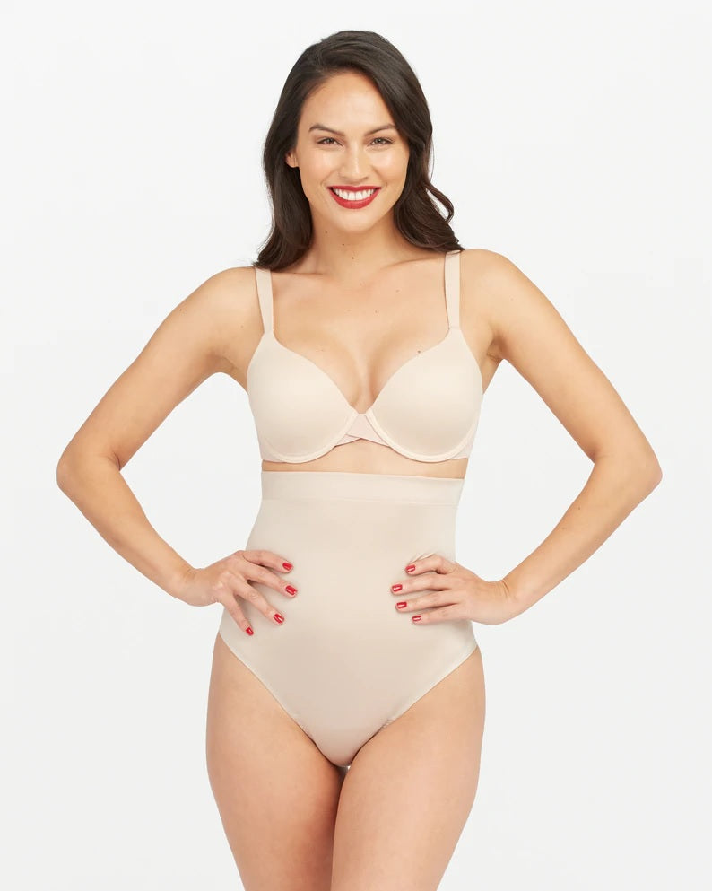 Spanx Oncore High-Waisted Mid-Thigh Short in Soft Nude - Fifi & Annie