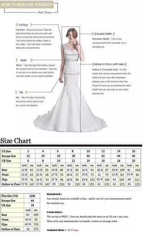 dresses sizing chart