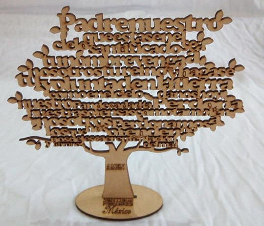 Arbol con oracion Padre Nuestro de 30x30cms – 360 3d Wood & Krafts