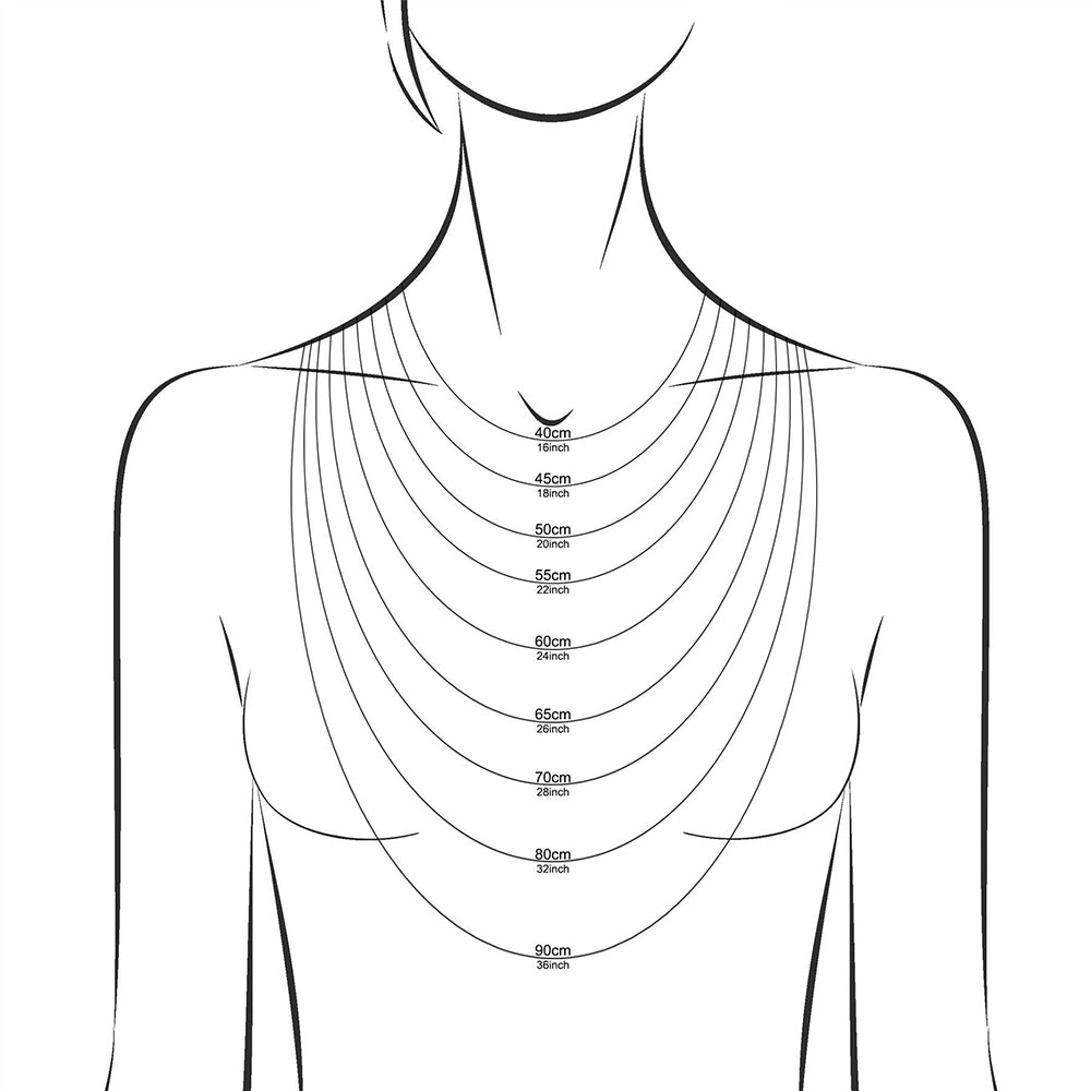 Lengths for necklaces and chains.