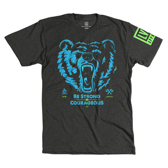 Bear Complex Men's T-Shirt Blue & Green on Black | LVL1 LIFE