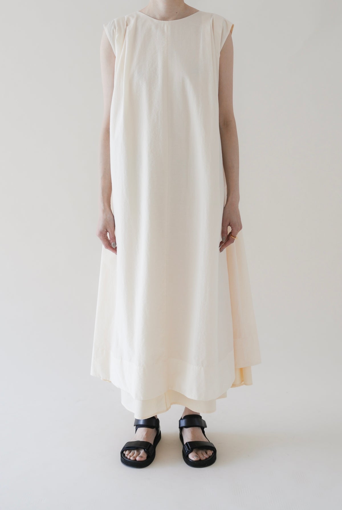 IIROT Double layered dress_Ivory black-