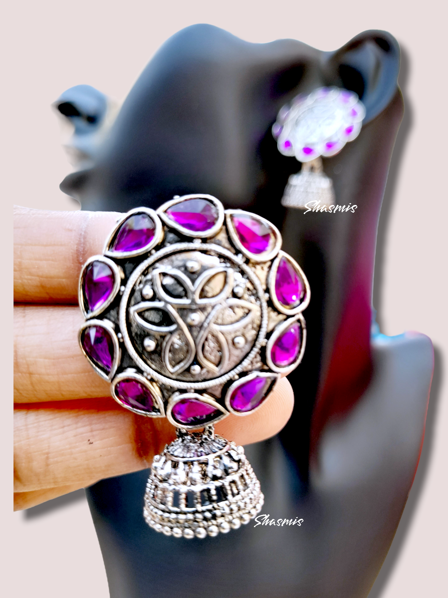 Feminine Fancy Meena Bali Jhumka Earring For Girls and Women. (Purple Color)