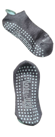 Branded apparel for Body be Well Fitness Studio - custom non-slip grip socks