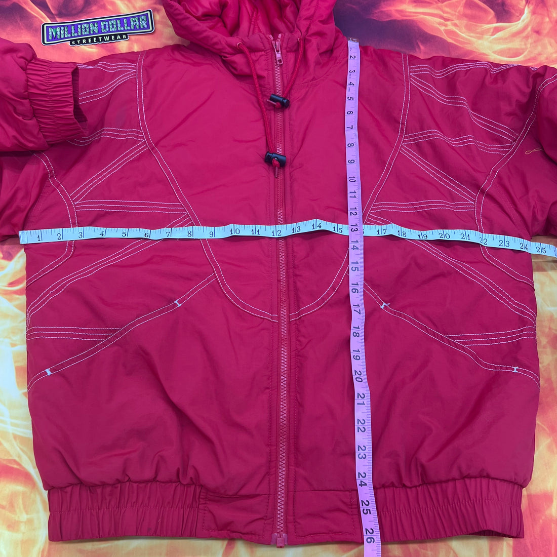 Supreme zig zag stitch puffy jacket- S