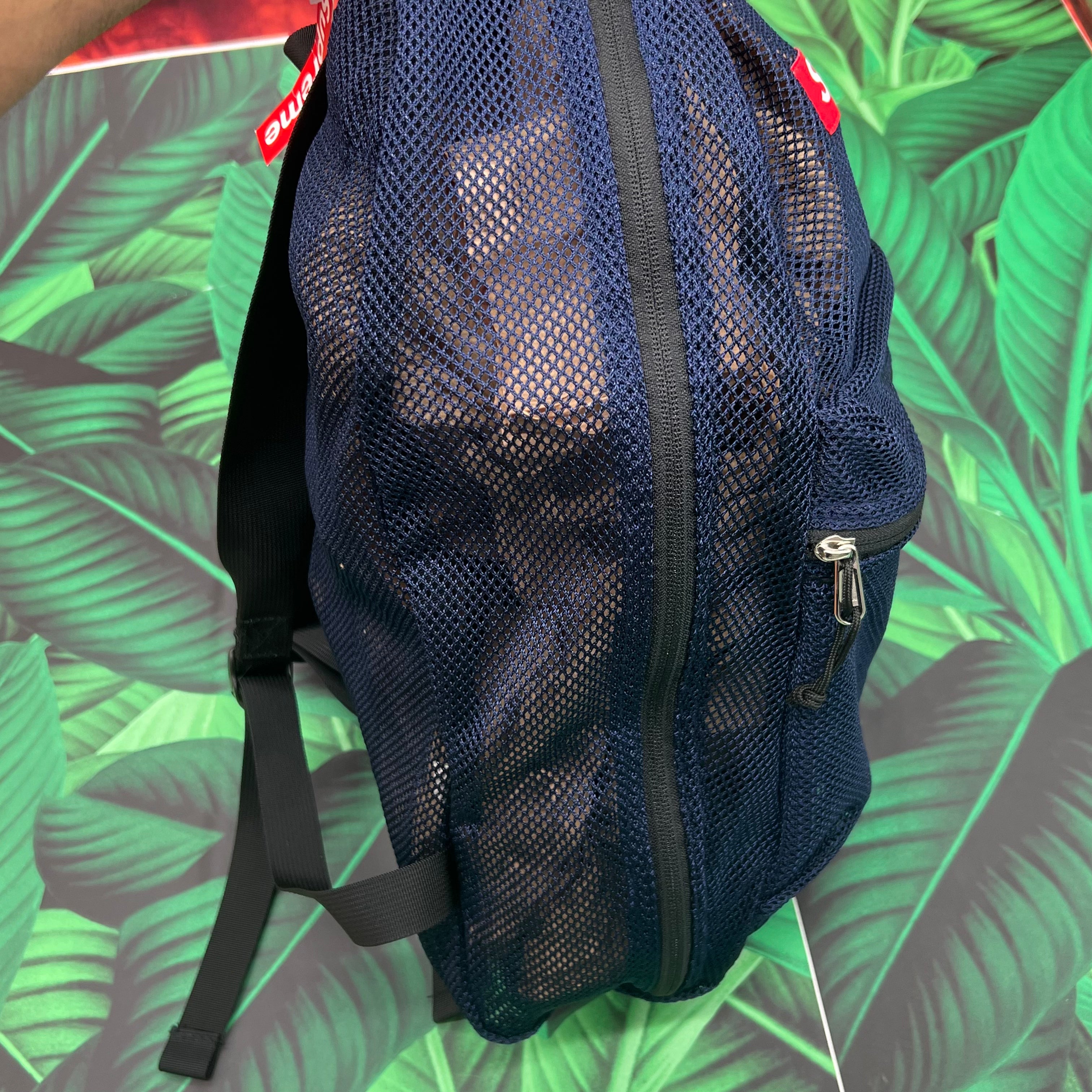 supreme mesh backpack navy-