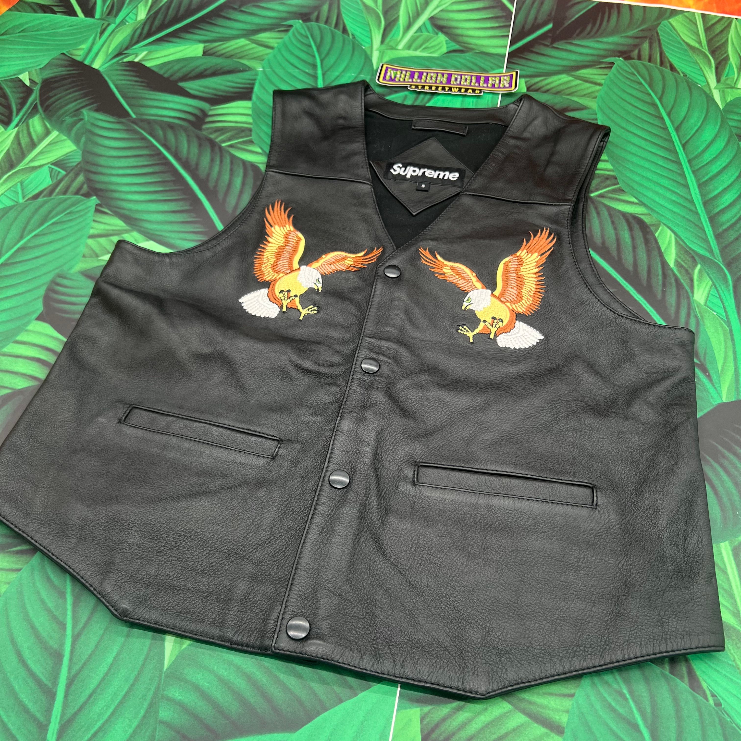 即納定番 Supreme Eagle leather vest S レザーベスト HOT