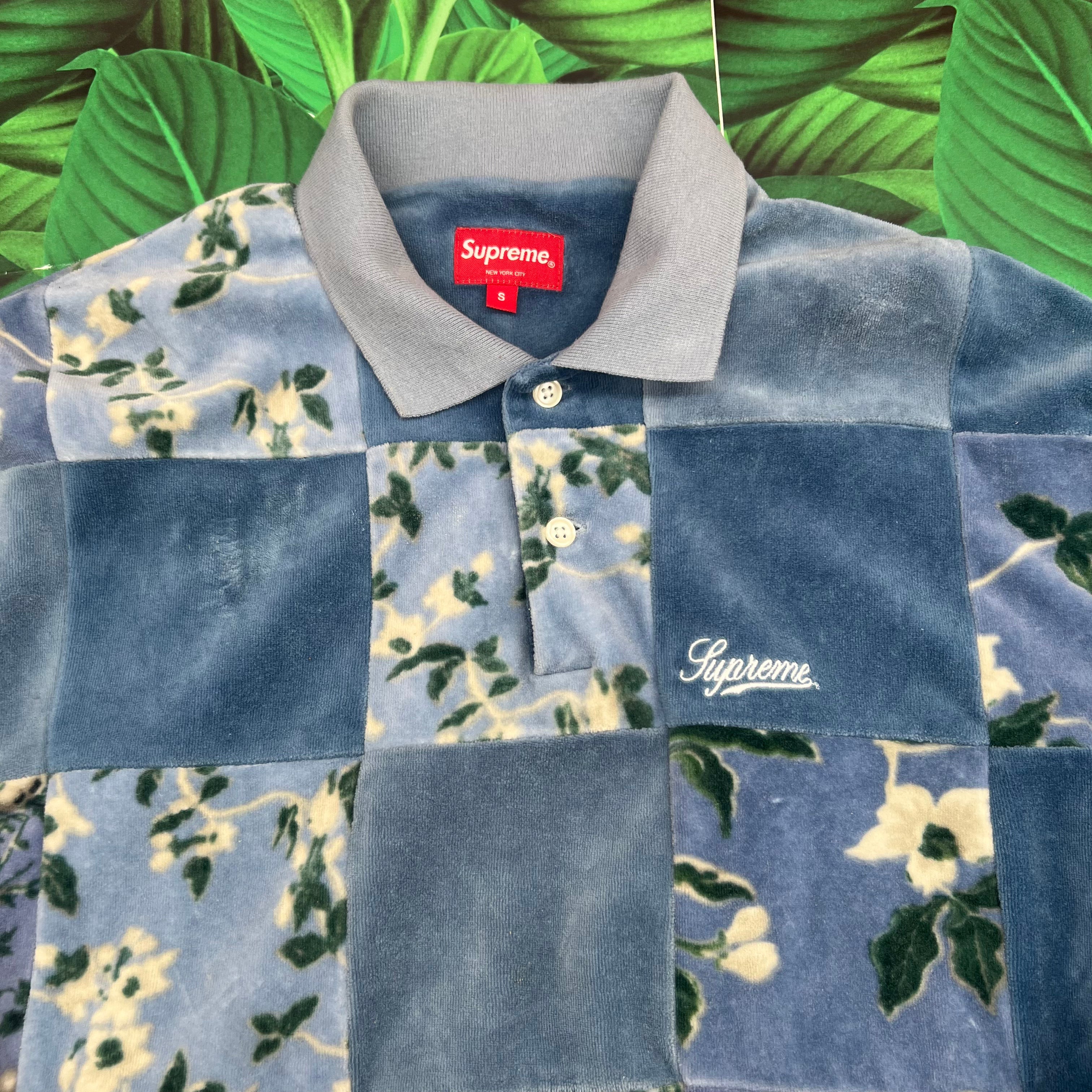 オンライン半額商品 Supreme Floral Patchwork Velour L/S Polo