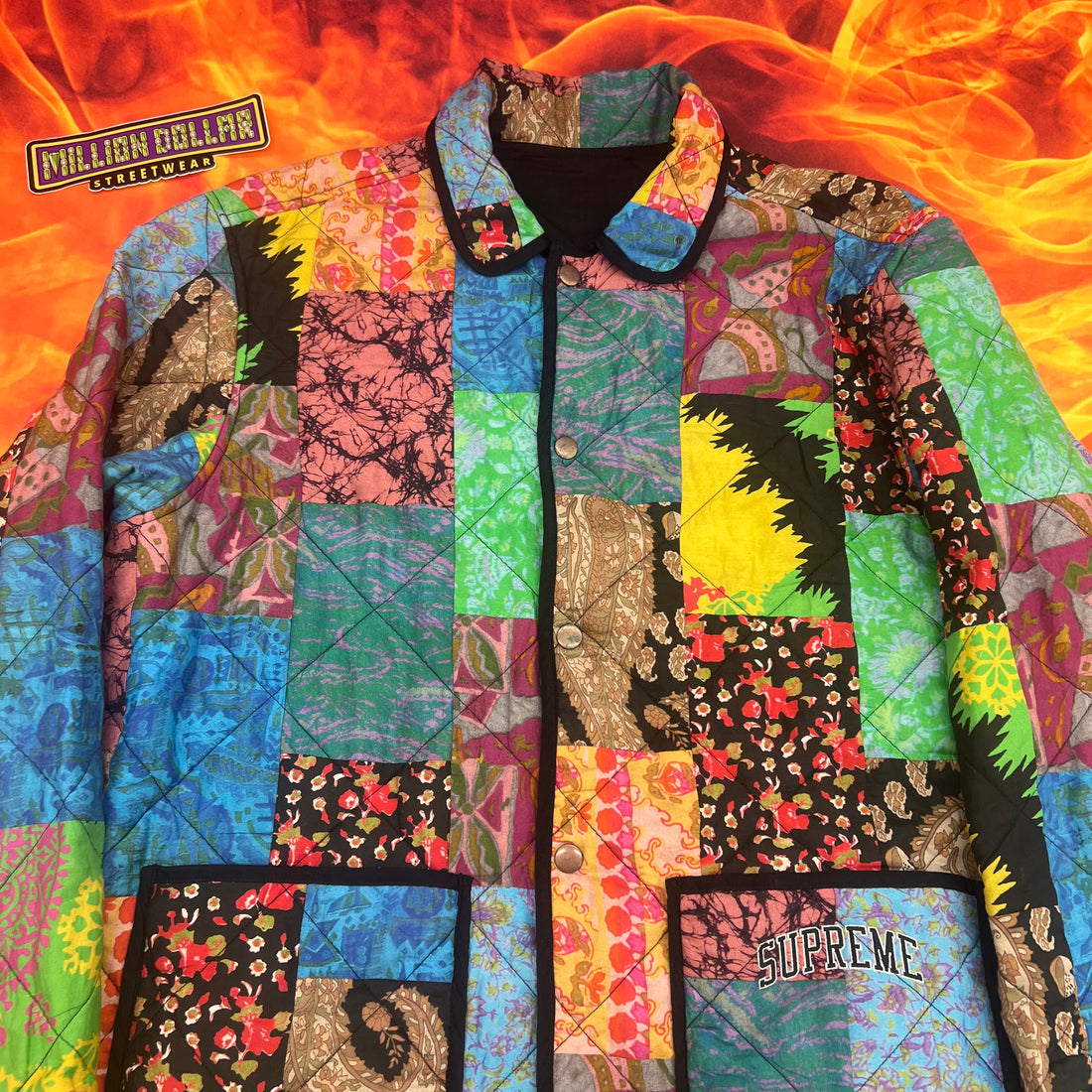 カーキ×インディゴ 専用 Reversible Patchwork Jacket supreme - 通販