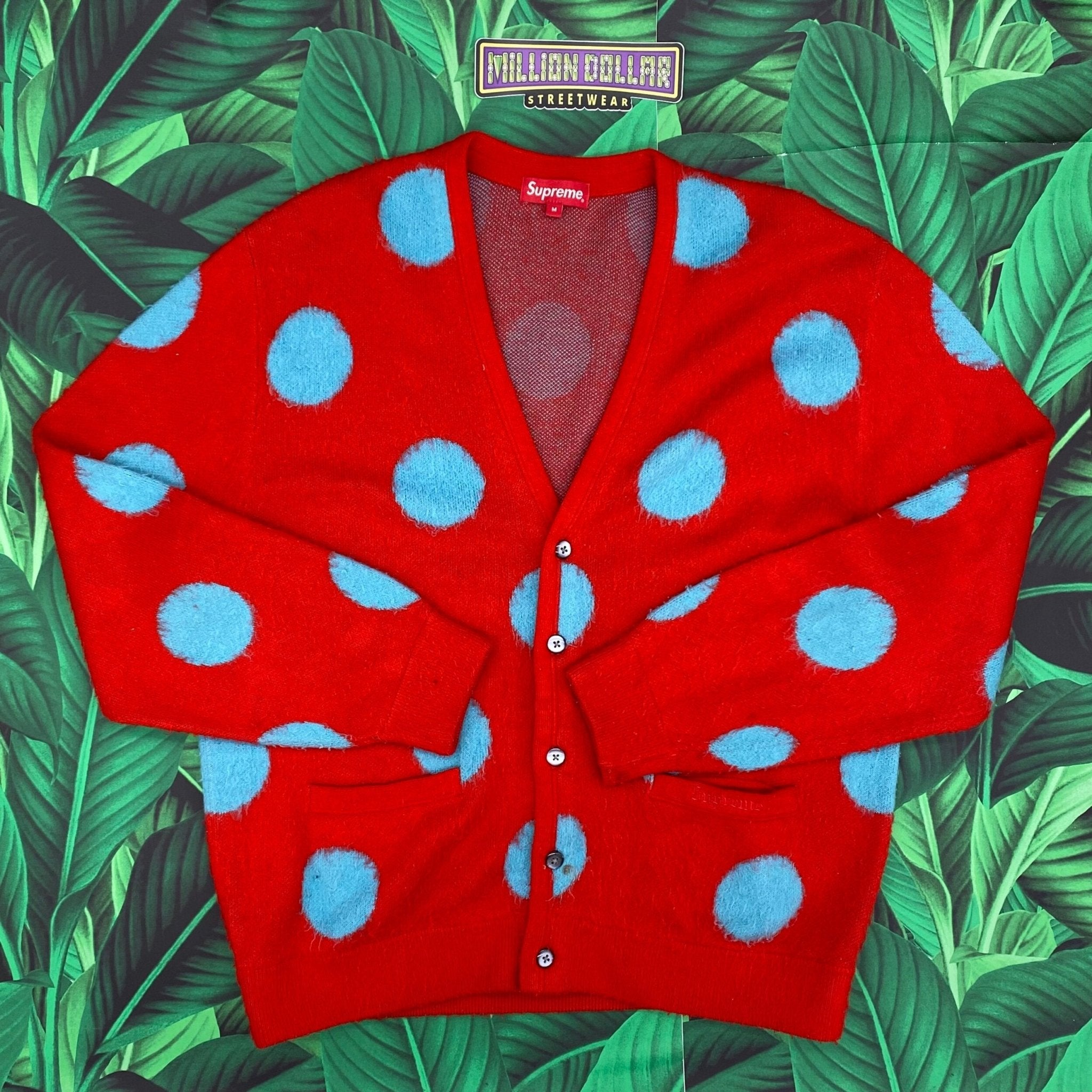 M】Supreme Brushed Polka Dot Cardigan | www.jarussi.com.br