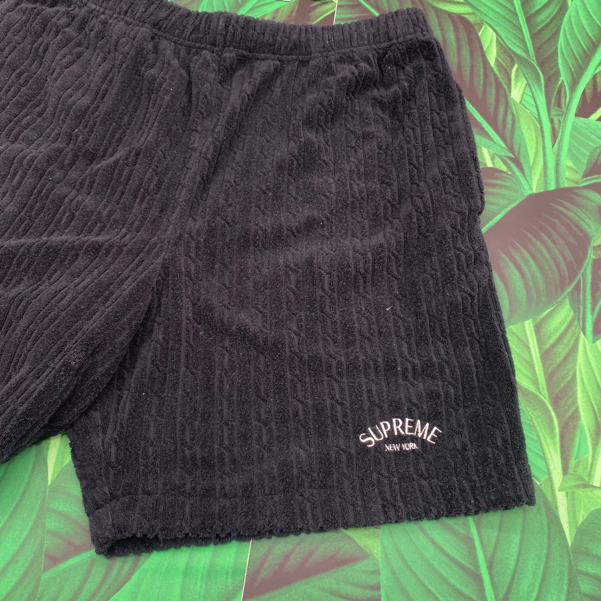 優れた品質 Supreme Cable Knit Terry Short 黒 asakusa.sub.jp