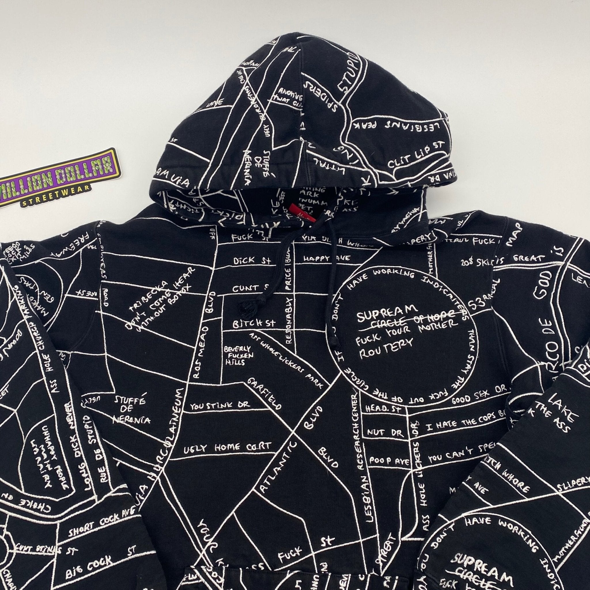 Supreme Gonz embroidered map hoodie- M