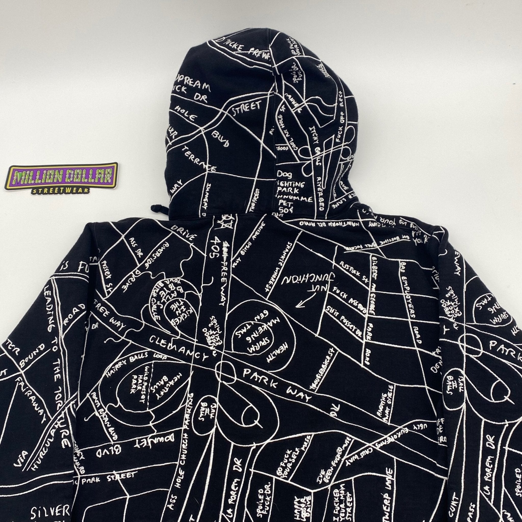 Supreme Gonz embroidered map hoodie- M