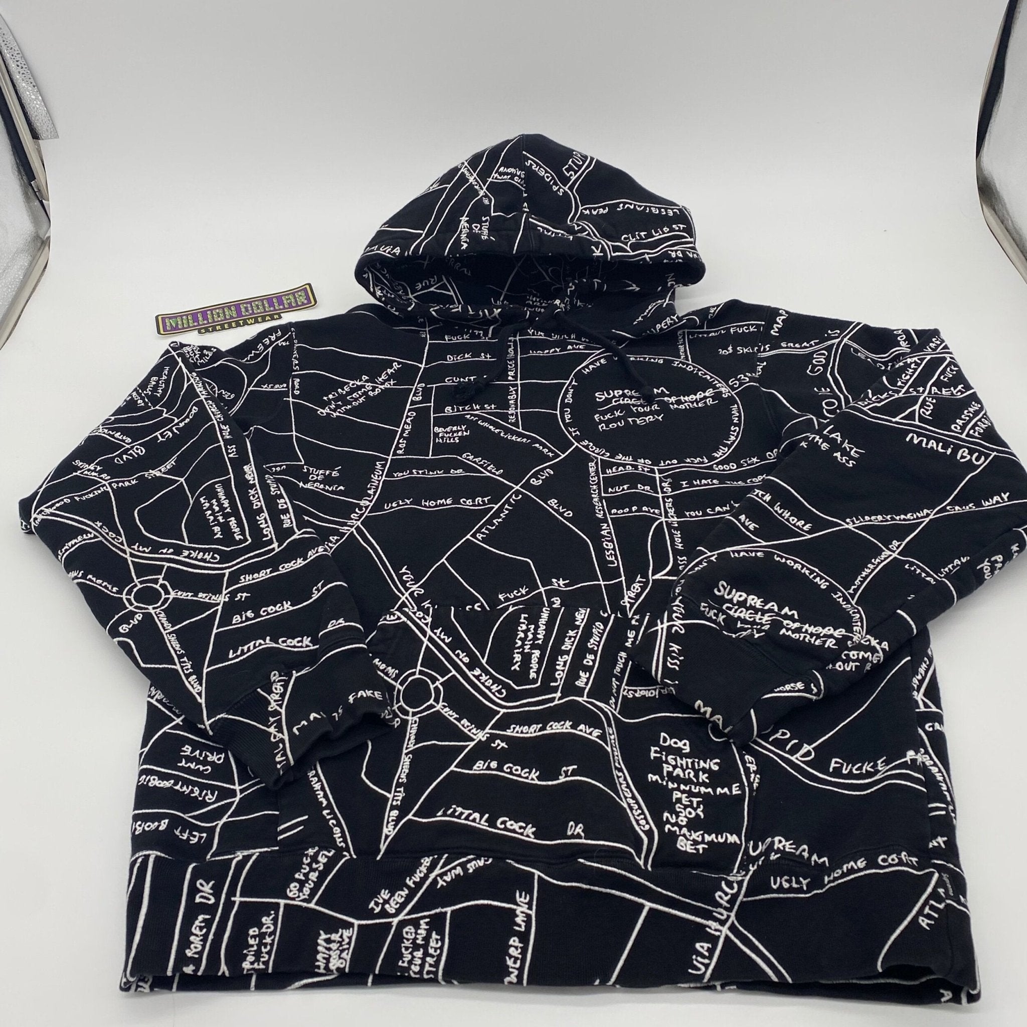 Supreme Gonz embroidered map hoodie- M