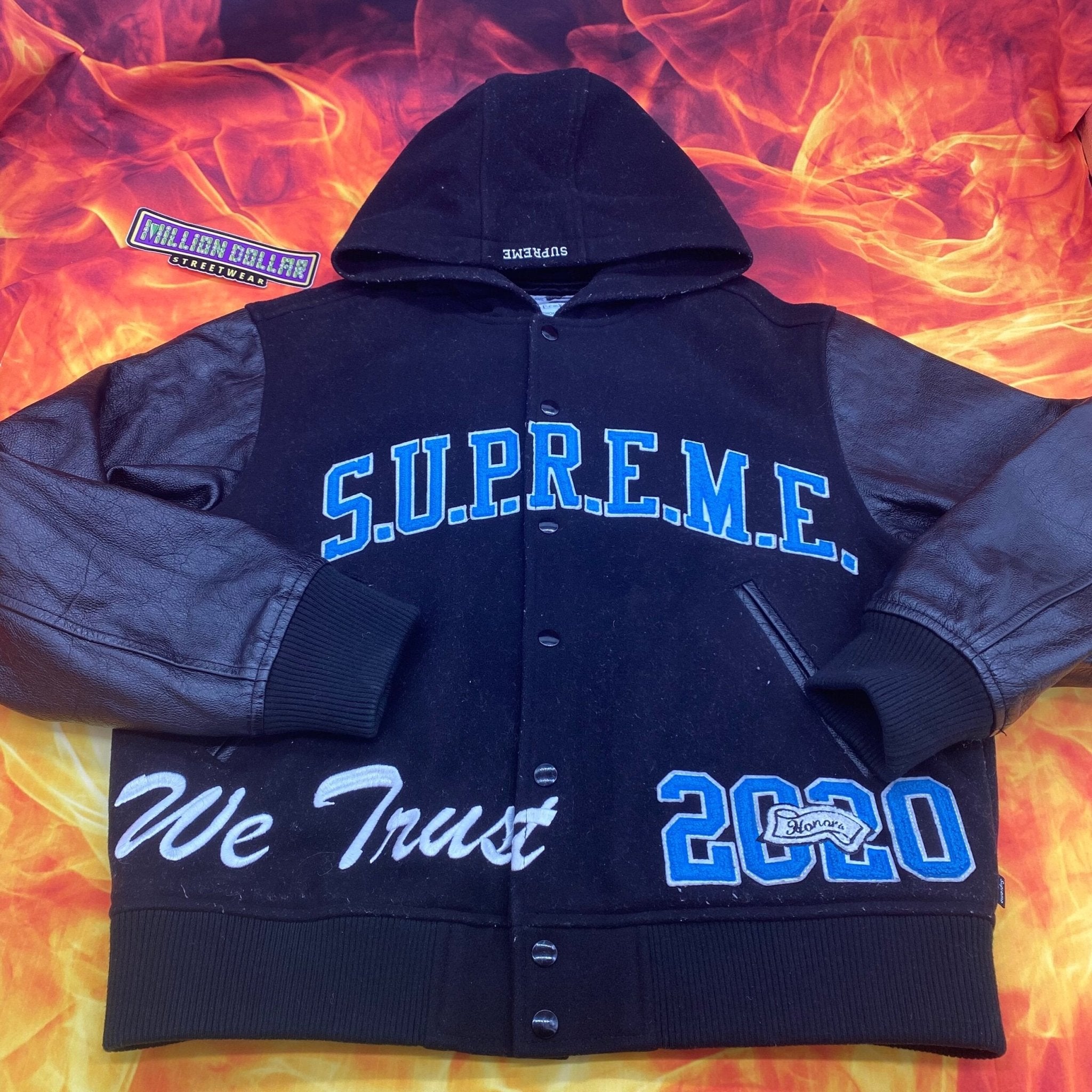 最大5000円OFFクーポン Supreme King Hooded Varsity Jacket / 黒 M