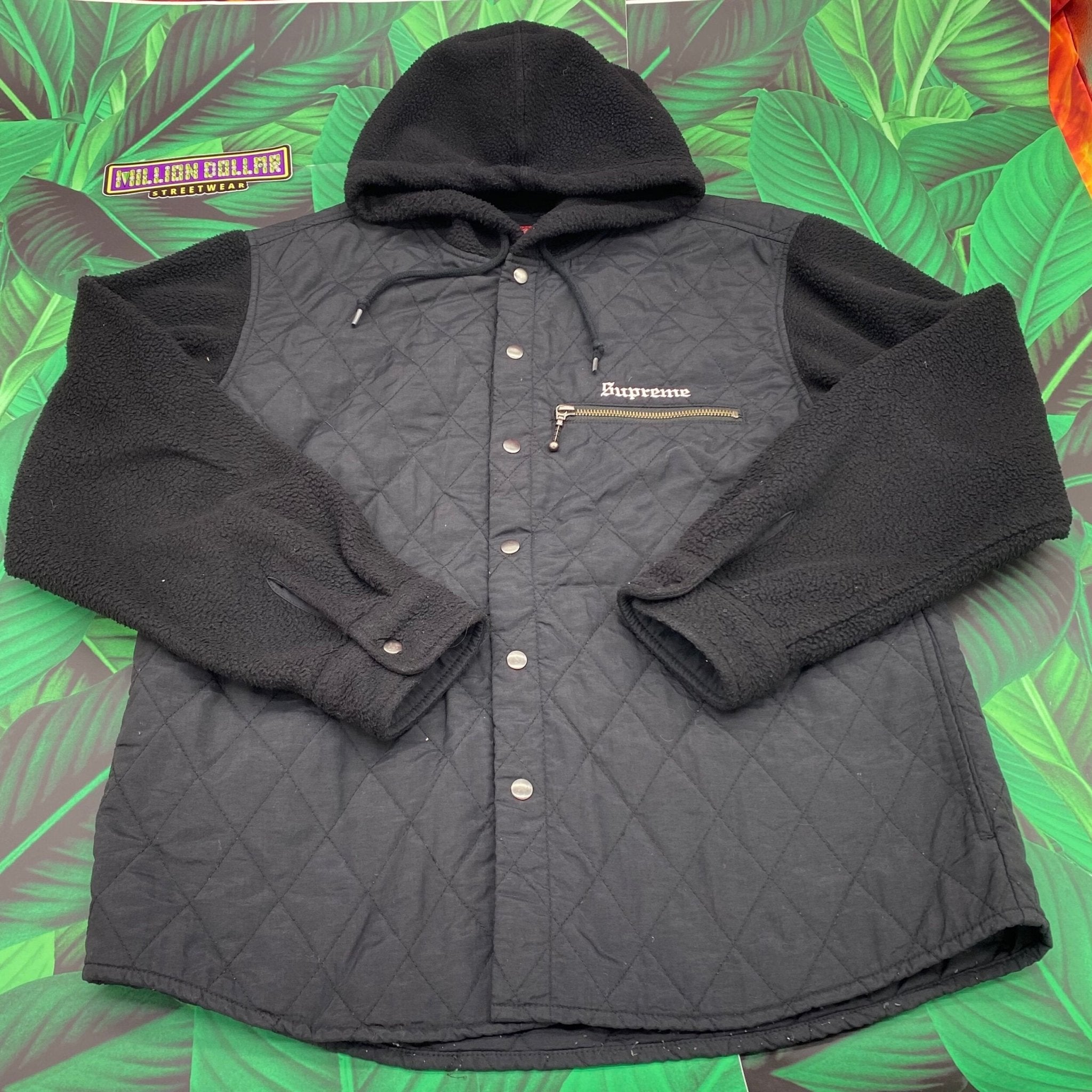 Supreme studded velvet hooded work jacket- M – Million Dollar