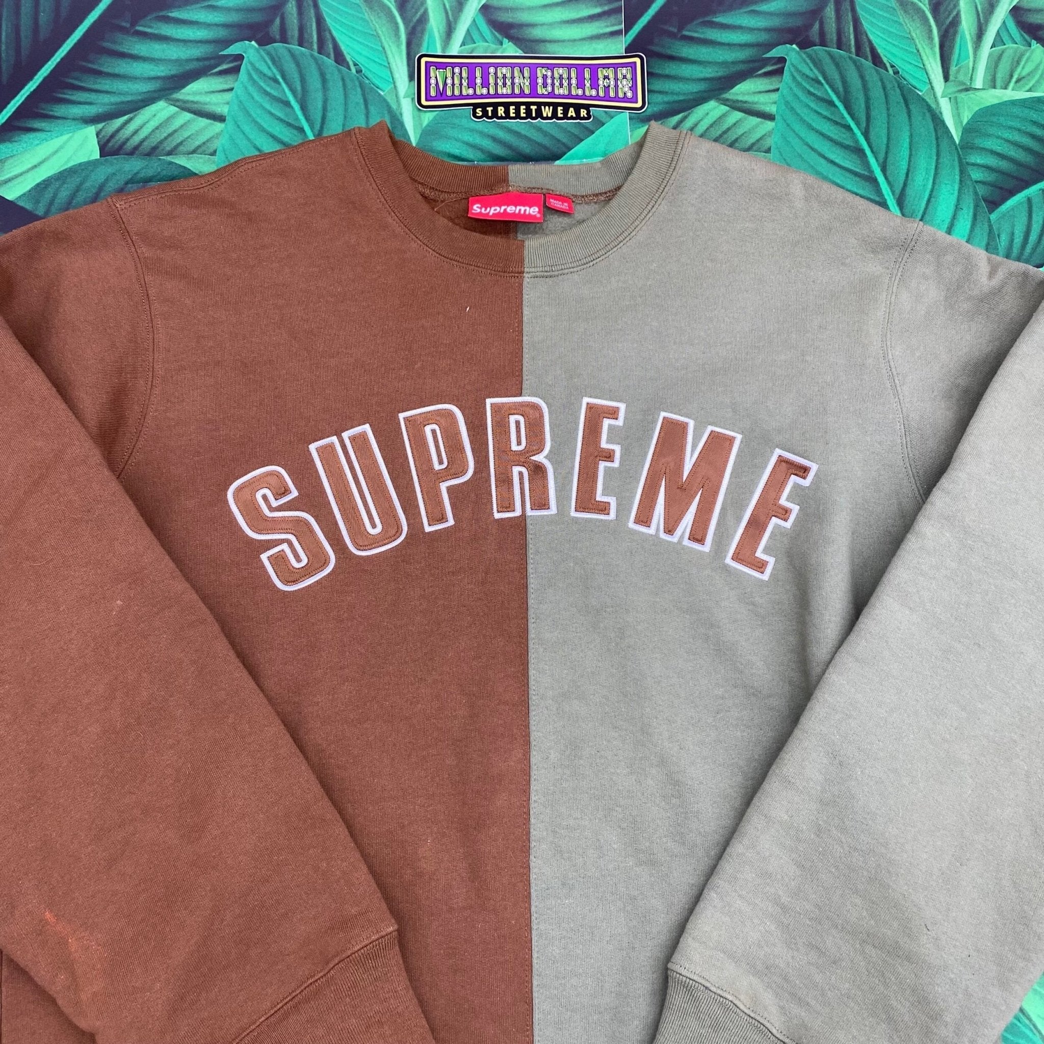 得価好評 Supreme split crewneck sweatshirt 黒 白の通販 by Blue