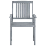 Patio Chairs with Cushions 4 pcs Gray Solid Acacia Wood