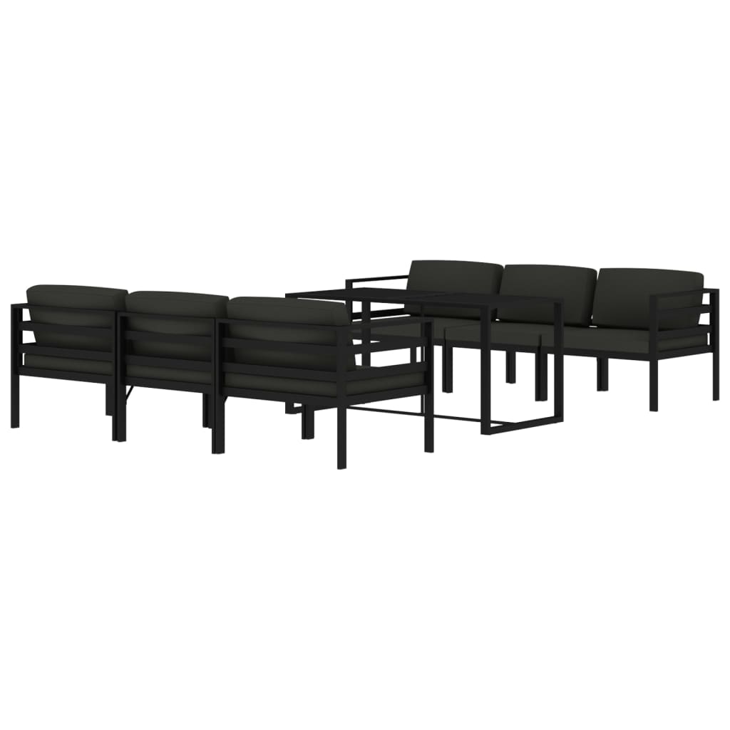7 Piece Patio Lounge Set with Cushions Aluminum Anthracite