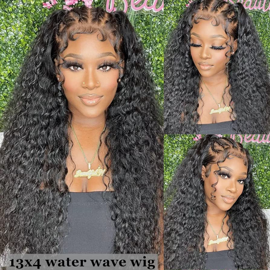 Maxine 34 Inch 13X4 HD Water Wave Lace Front Wigs Human Hair Wigs