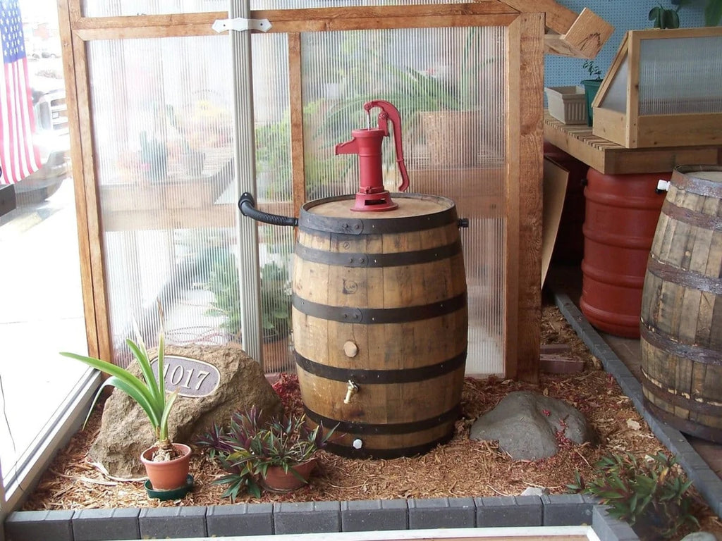 whiskey rain barrel