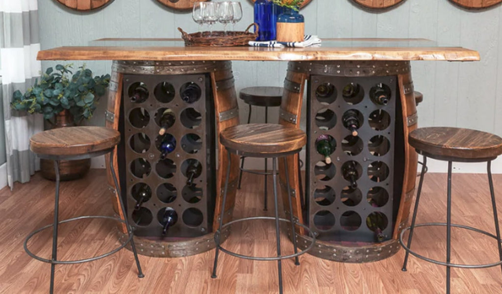 wine barrel bar set
