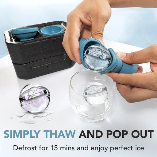 QB Kraftz Clear Ice Ball Maker - Slow Melting Clear Sphere Ice Cube Maker, Get Ice Made Clear for Cocktail Drinks