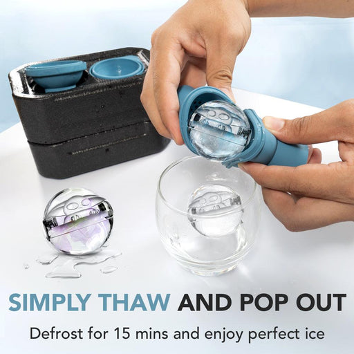 QB Kraftz Clear Ice Ball Maker - Slow Melting Clear Sphere Ice