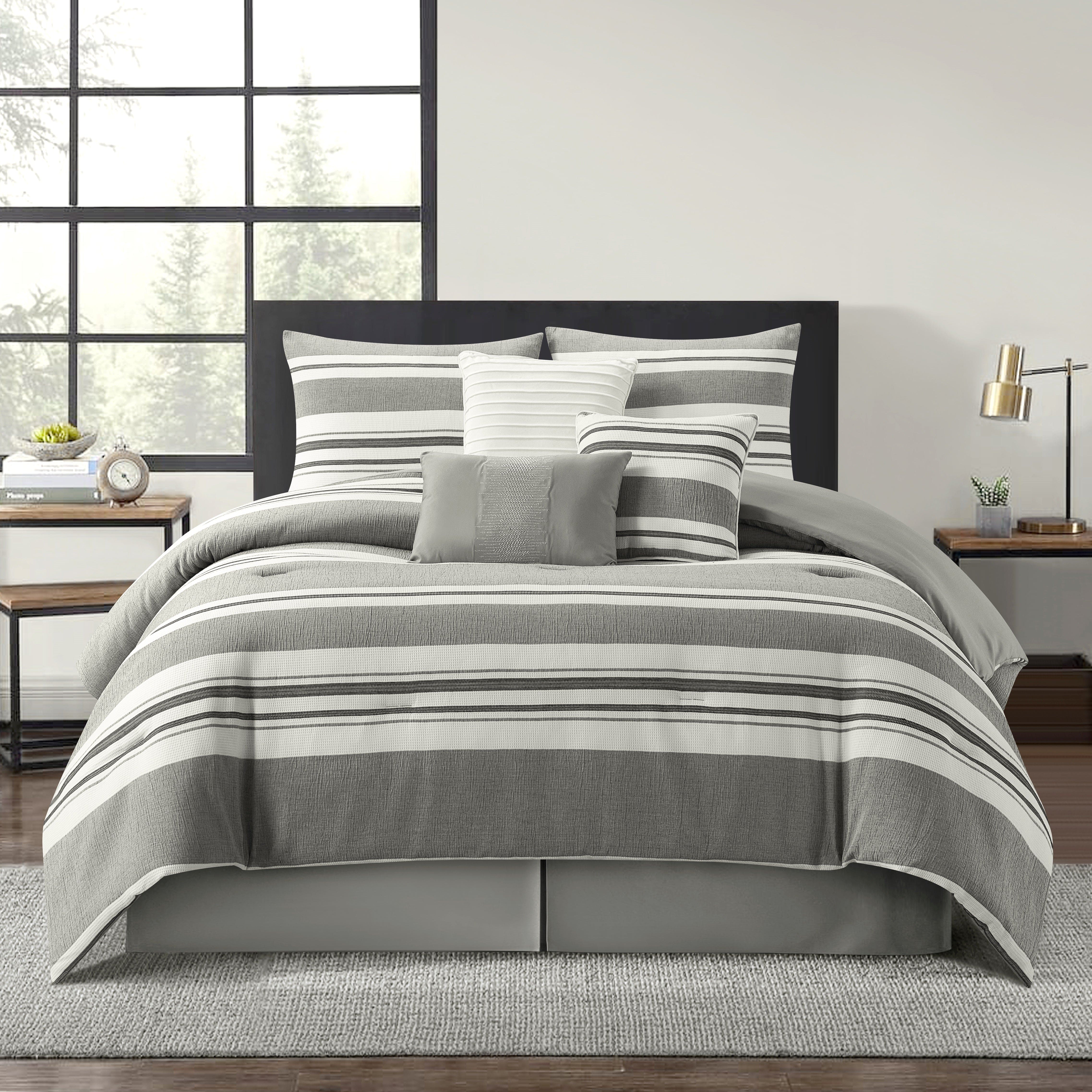 Neveah Striped 7-Piece Comforter Set