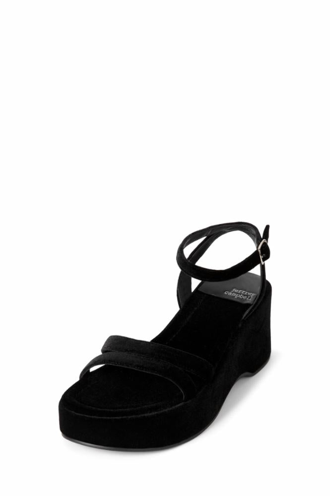 Jeffrey Campbell Women ACTIVATE BLACK CRUSHED VELVET