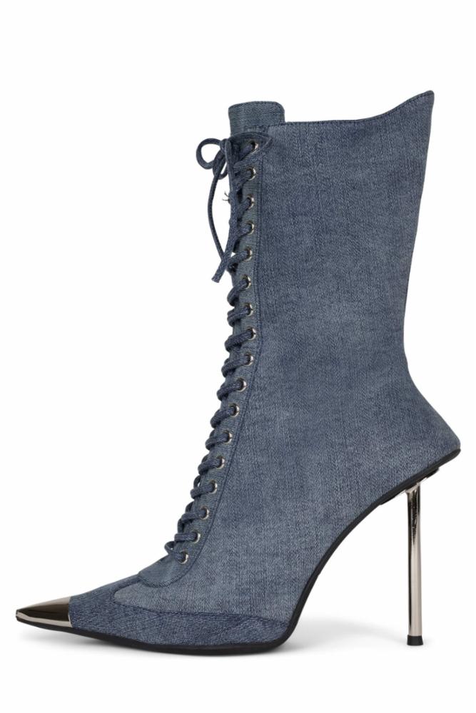 Jeffrey Campbell Women BRINGITON2 DENIM SILVER FABRIC