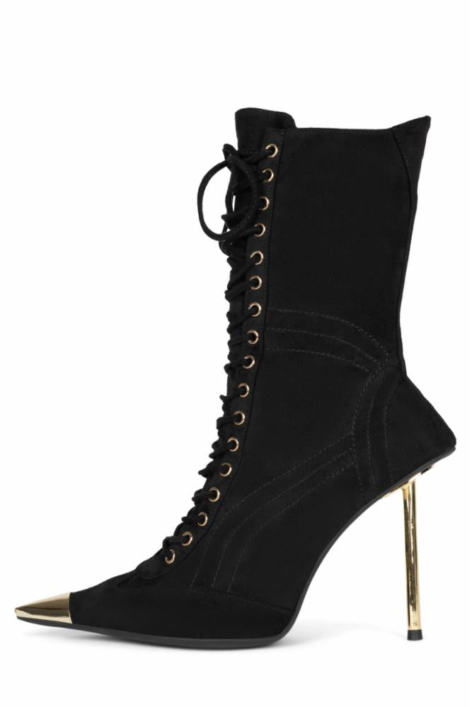 Jeffrey Campbell Women BRINGITON BLACK SUE GOLD FAUX SUE