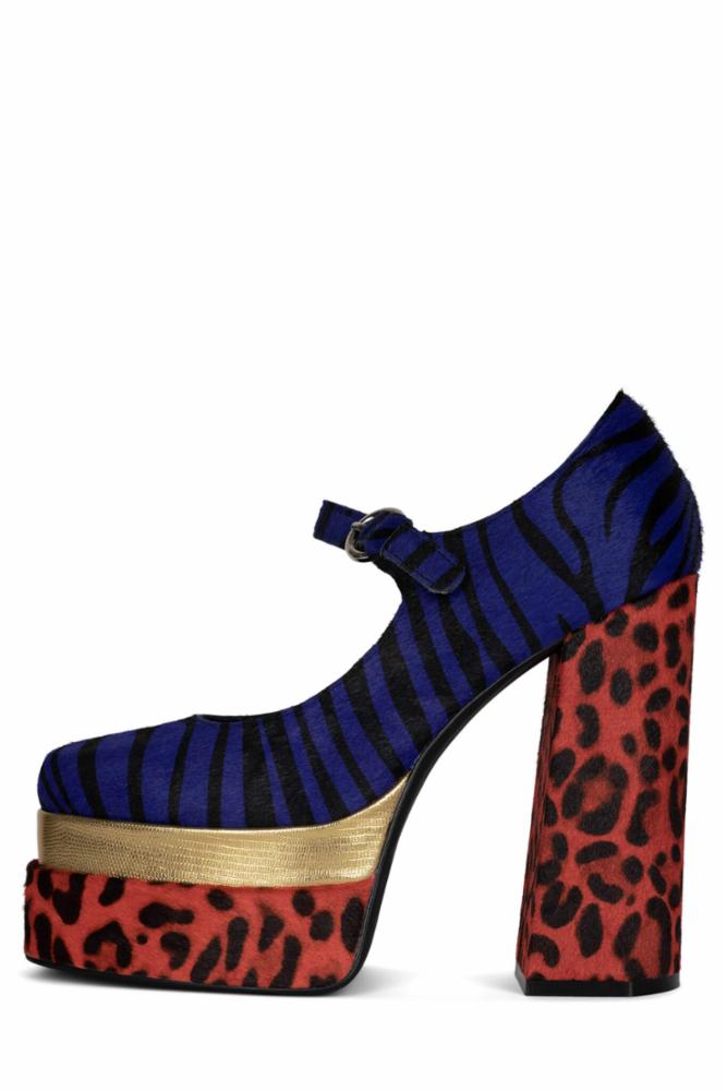 Jeffrey Campbell Women CHILLIN_F ANIMAL PRINT COMBO COW  LEA