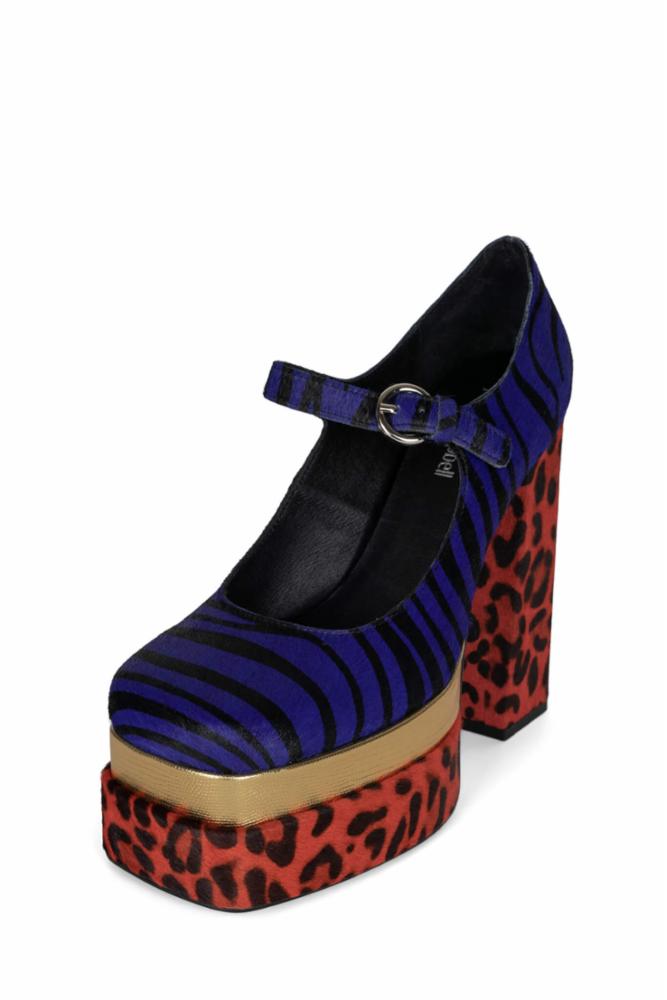 Jeffrey Campbell Women CHILLIN_F ANIMAL PRINT COMBO COW  LEA