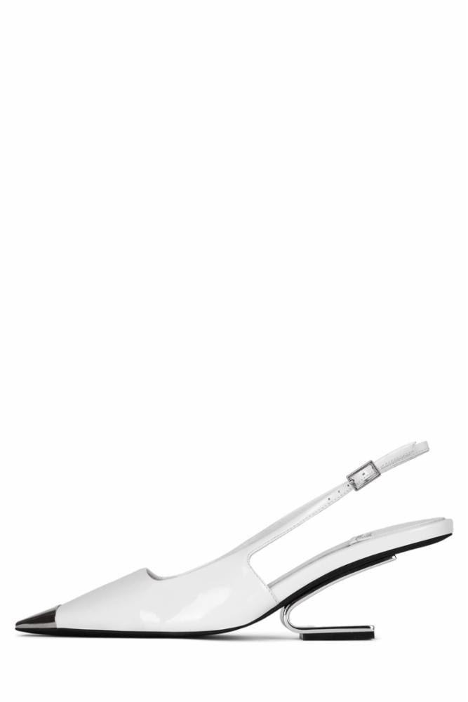 Jeffrey Campbell Women CULPRIT_L WHITE PATENT SILVER