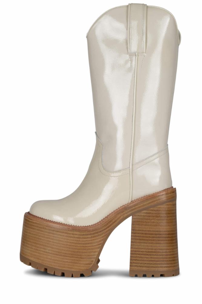 Jeffrey Campbell Women GRAVEYARD IVORY CRINKLE PATENT