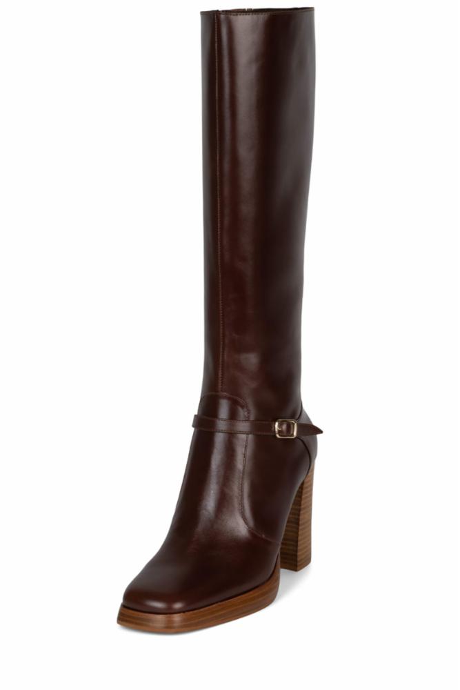 Jeffrey Campbell Women IGGIE BROWN COW  LEA