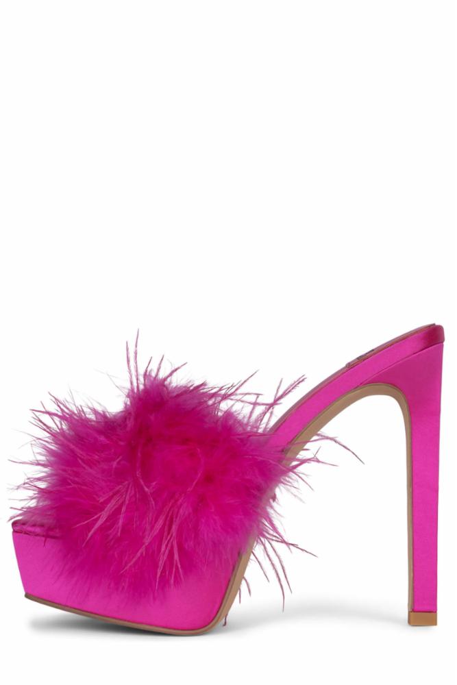 Jeffrey Campbell Women INFATUATE FUCHSIA SATIN FUCHSIA FABRIC