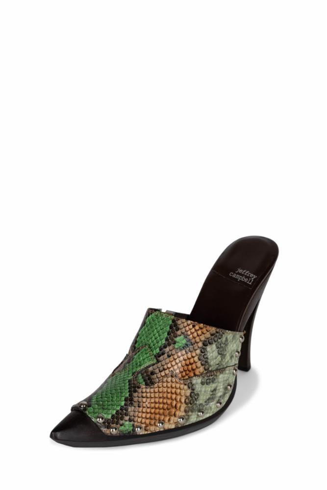 Jeffrey Campbell Women JAYDE GREEN SNAKE COW  LEA