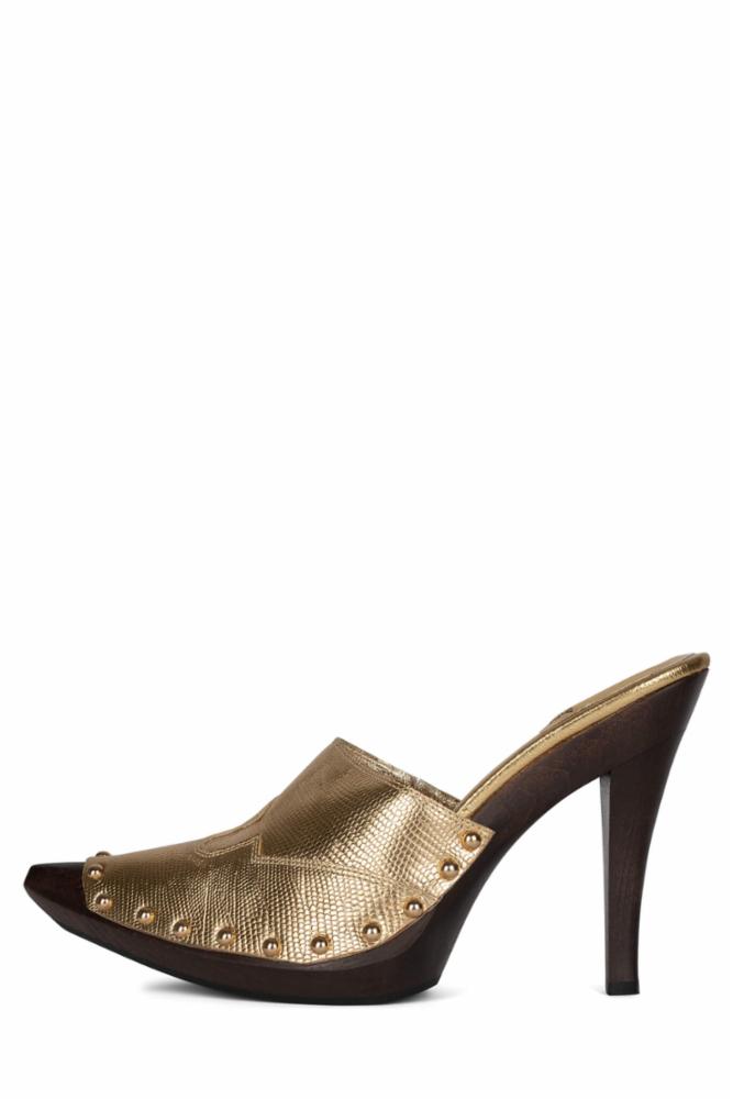 Jeffrey Campbell Women JAYDE GOLD LIZARD COW  LEA