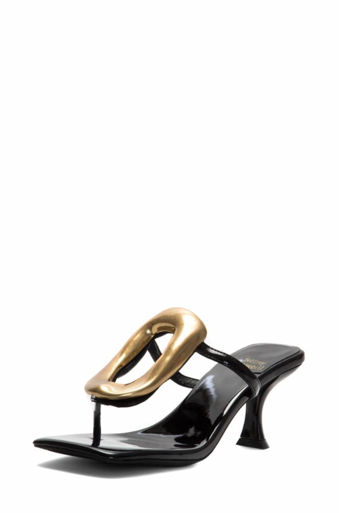 Jeffrey Campbell Women LINQ_UP BLACK PATENT GOLD