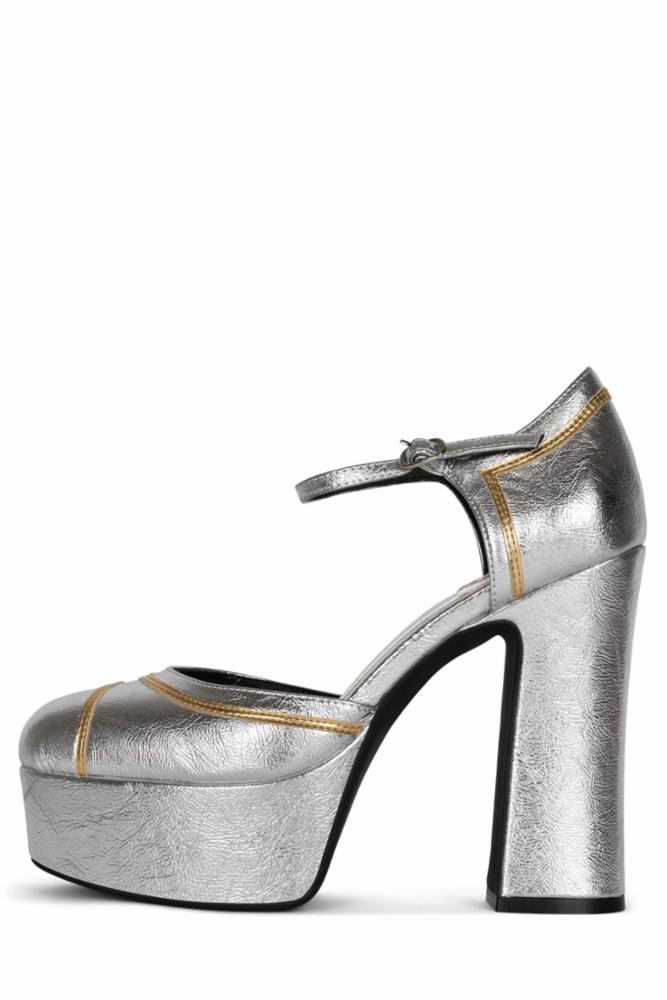 Jeffrey Campbell Women LOW_DOWN SILVER GOLD PU